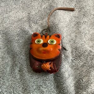Handmade Leather Cat Wristlet